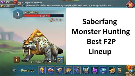 lords mobile saberfang hero lineup